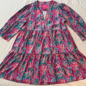 Lilly Pulitzer Vibrant Pink and Teal Floral Dress